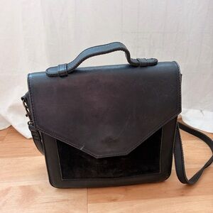 Classic Black Leather Crossbody Bag